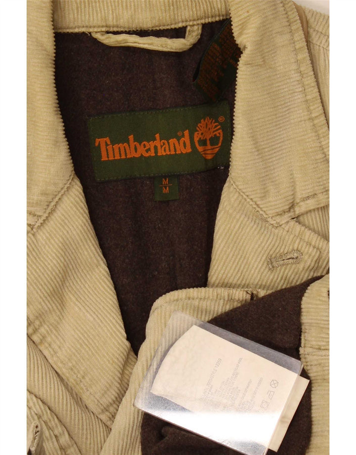 Jachetă Timberland pentru bărbați din velur cu 3 nasturi, UK 38, bumbac mediu bej
