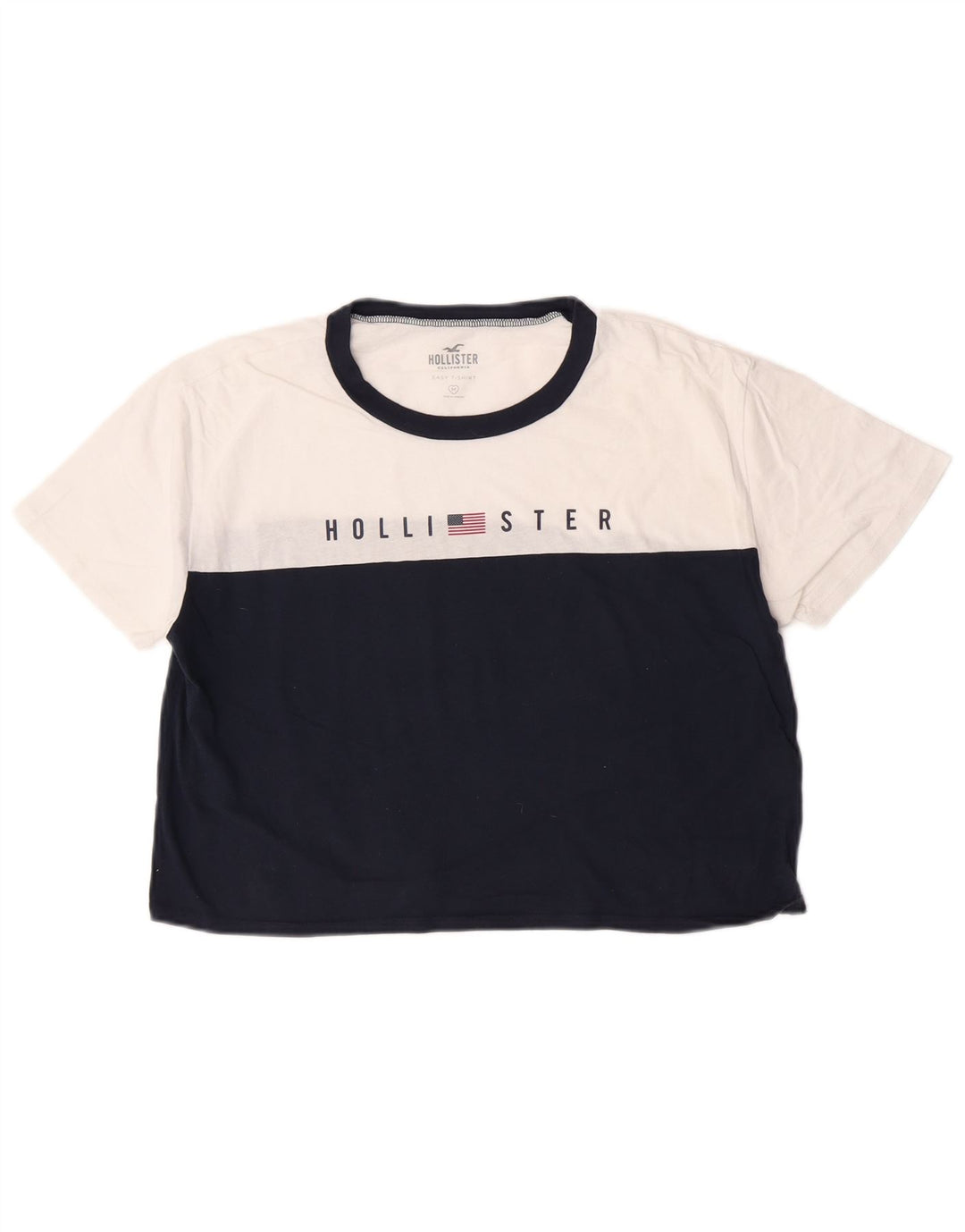 Tricou Hollister Crop Graphic pentru femei Top Medium Bleumarin Colorblock