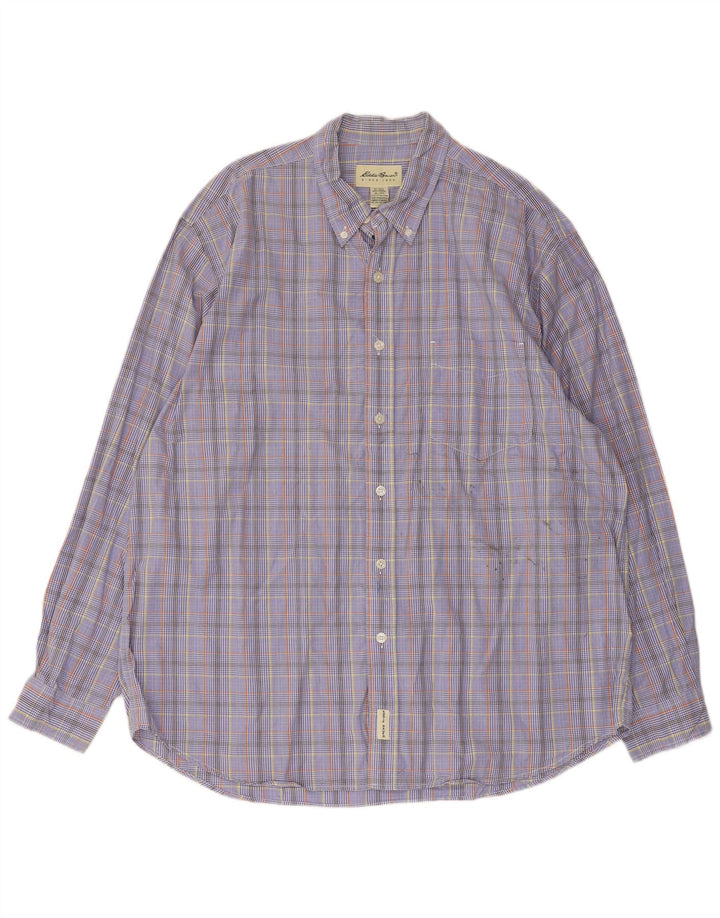 Cămașă pentru bărbați Eddie Bauer XL Blue Check Bumbac
