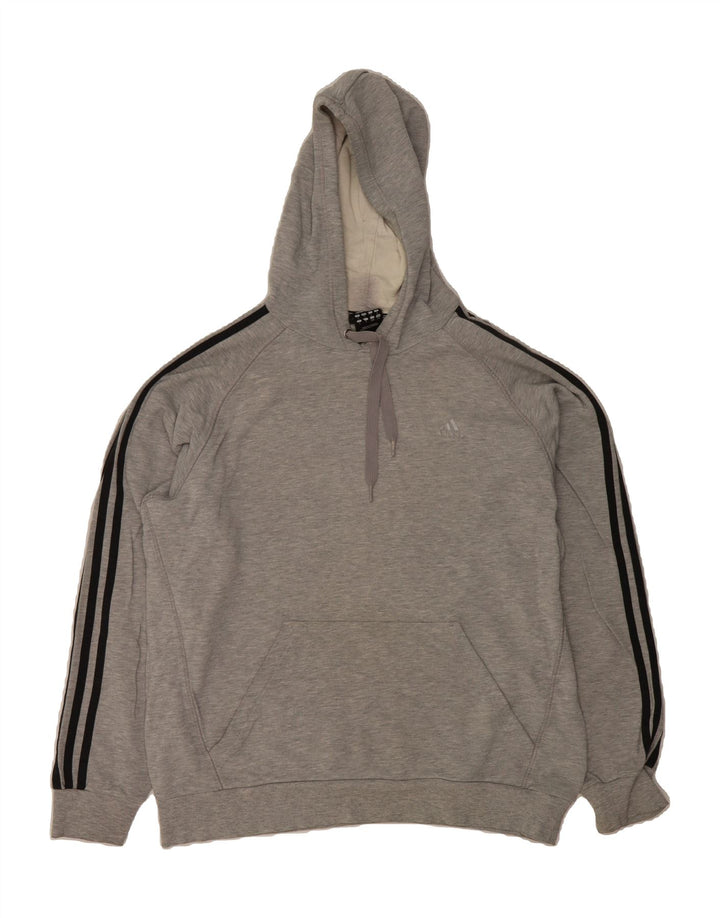 ADIDAS Mens Hoodie Jumper Large Grey Cotton Vintage Adidas and Second-Hand Adidas from Messina Hembry 