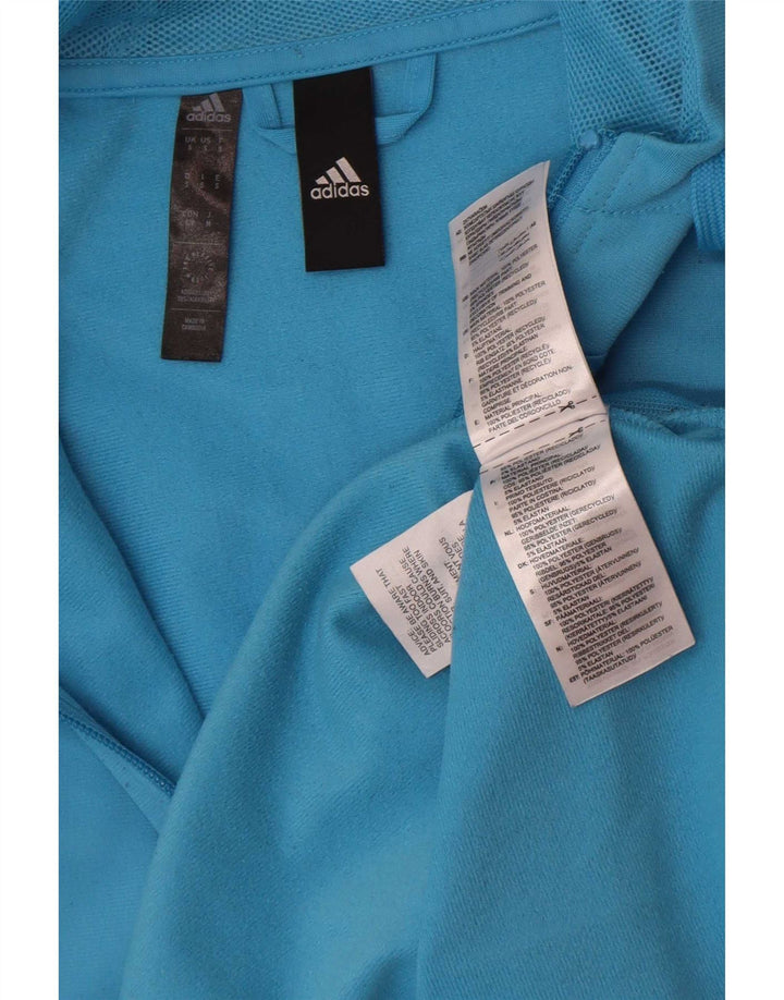 Pulover Adidas pentru bărbați, cu fermoar, poliester mic, albastru