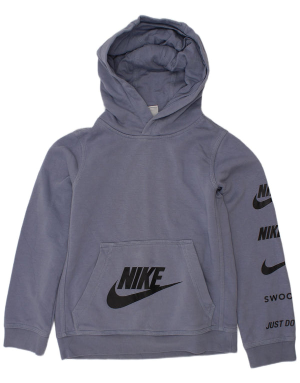Pulover Nike pentru băieți Swoosh Graphic Hoodie 8-9 ani mic, albastru, bumbac