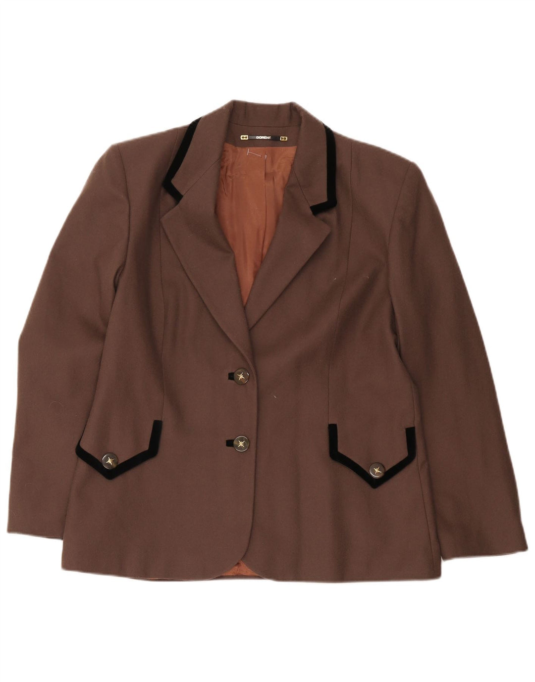 Jachetă pentru femei Dorene cu 2 nasturi, UK 18 XL, maro, lână nouă