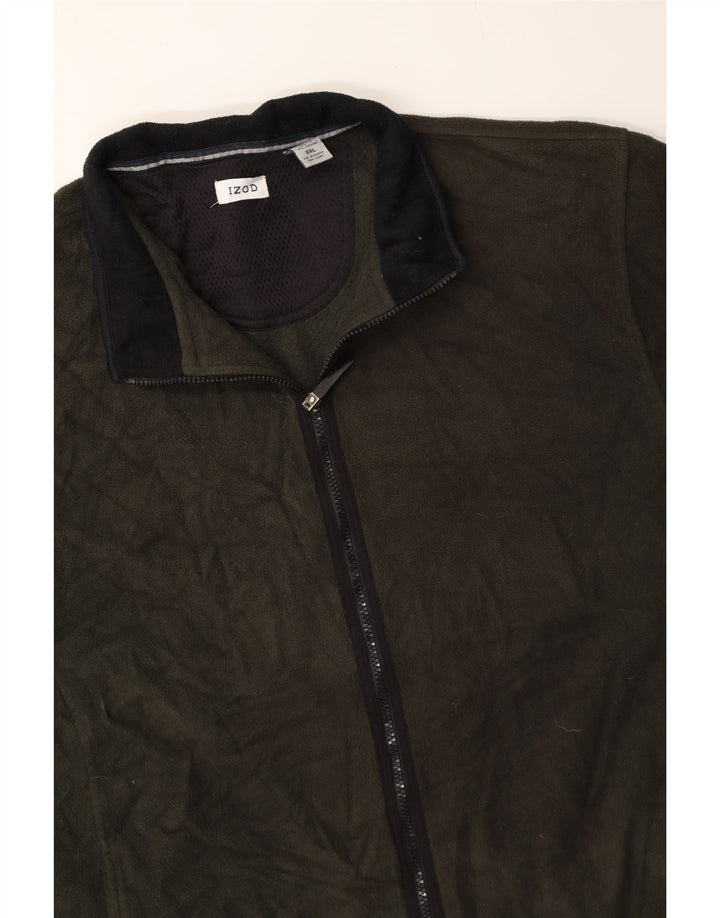 IZOD Mens Fleece Jacket UK 44 2XL Green Polyester Vintage Izod and Second-Hand Izod from Messina Hembry 