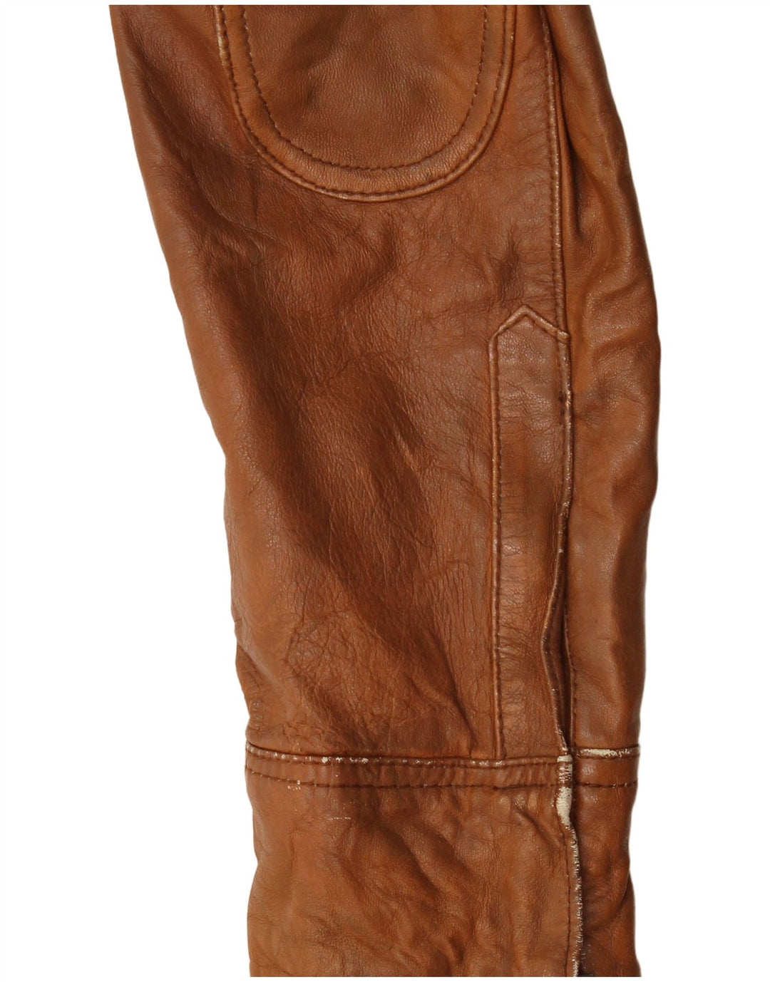 Jachetă de piele crop pentru femei PEPE Jeans UK 18 XL maro