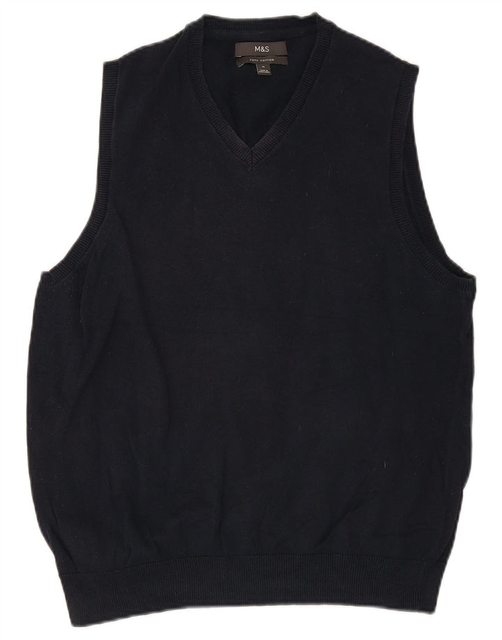 Marks & Spencer Vestă pentru bărbați Tank Top Bumbac Mediu Bleumarin