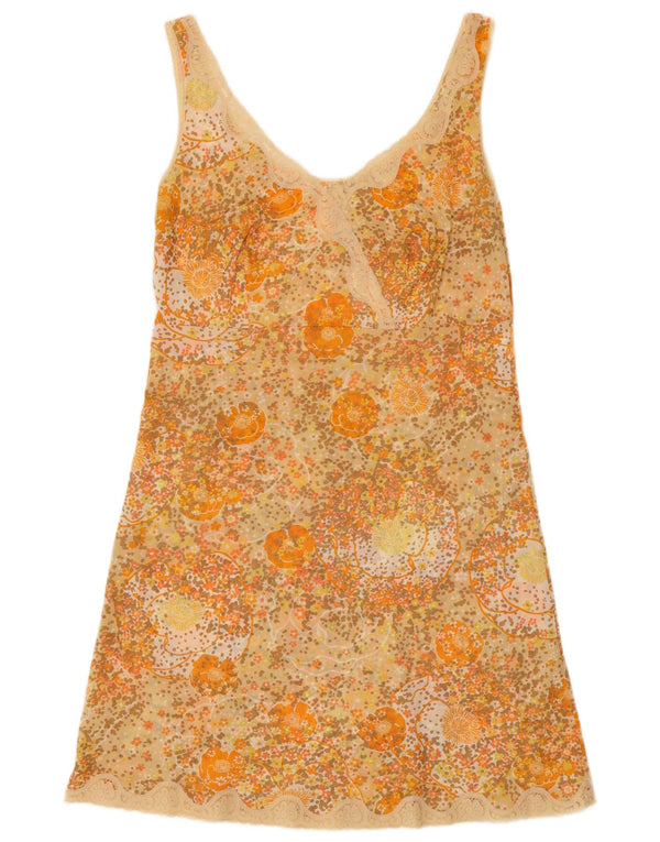Rochie vintage pentru femei UK 12 Medium Orange Floral