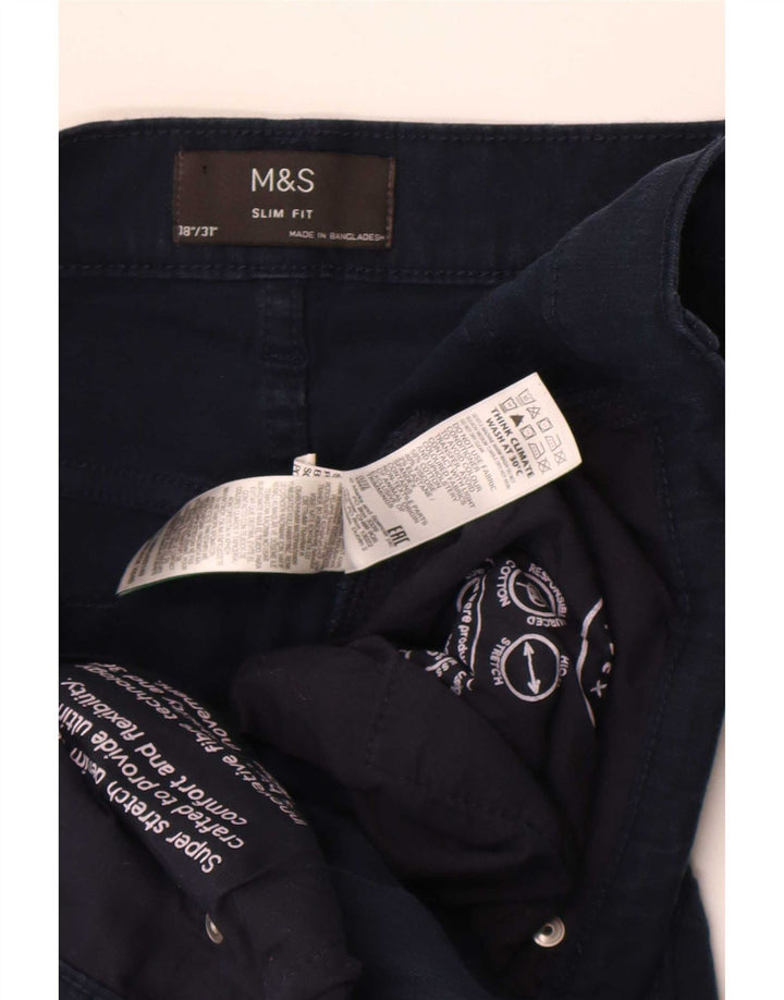 Blugi subțiri pentru bărbați Marks & Spencer W38 L31 bumbac bleumarin