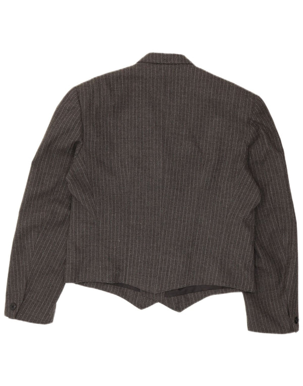 Vintage Mens Double Breasted Blazer Jacket IT 50 Large Grey Pinstripe