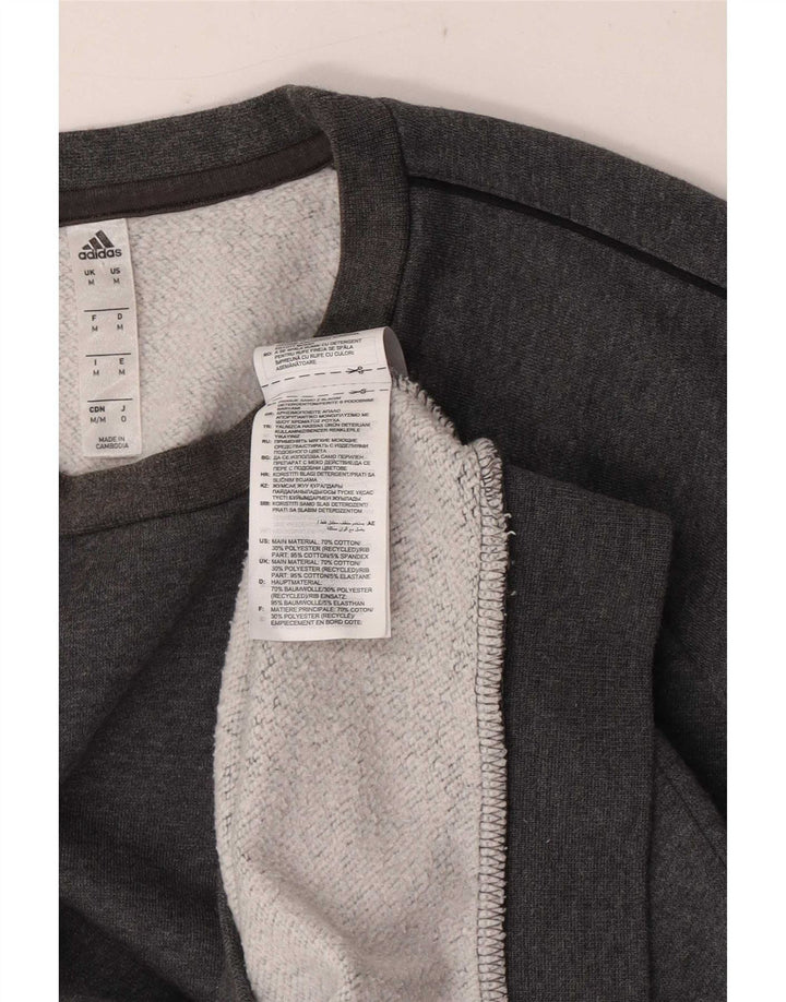 Hanorac pentru bărbați Adidas Regular Fit Pulover, bumbac cu pete gri mediu