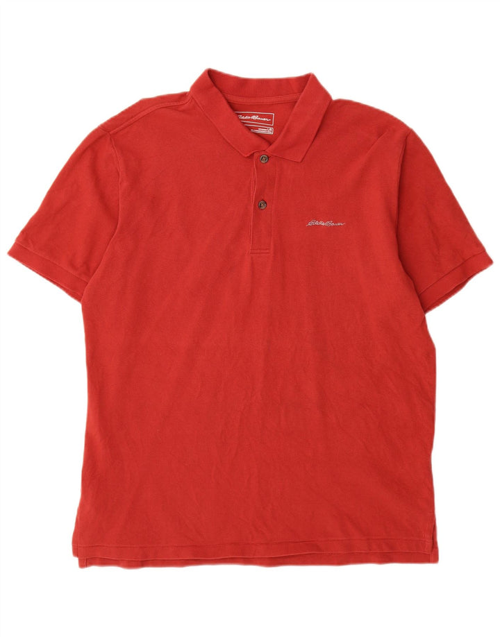 Cămașă polo Eddie Bauer pentru bărbați, bumbac roșu mare