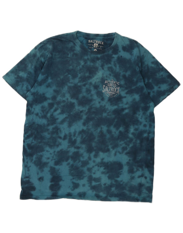 Tricou grafic pentru bărbați Saltrock Top Medium Blue Tie Dye Bumbac