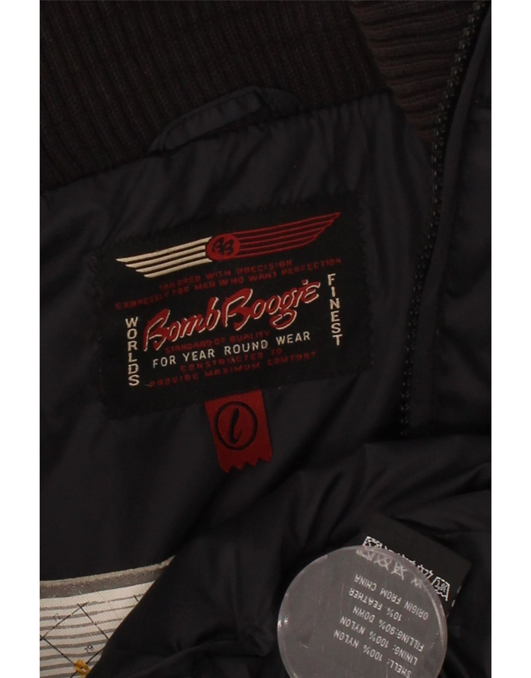 BOMB BOOGIE Mens Hooded Padded Jacket UK 40 Large Black Nylon Vintage Bomb Boogie and Second-Hand Bomb Boogie from Messina Hembry 