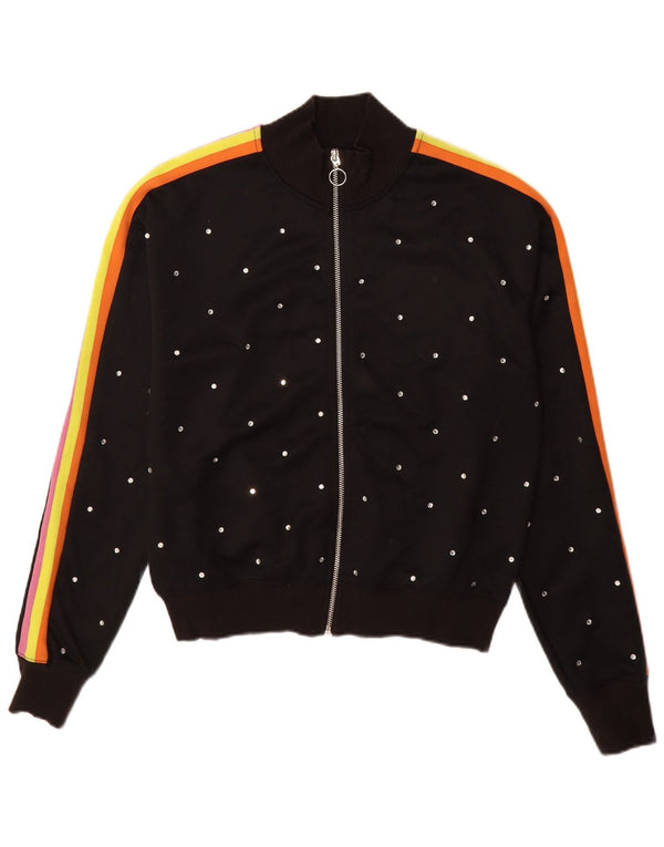 Topshop Jachetă de trening supradimensionată pentru femei UK 6 XS Black Spotted