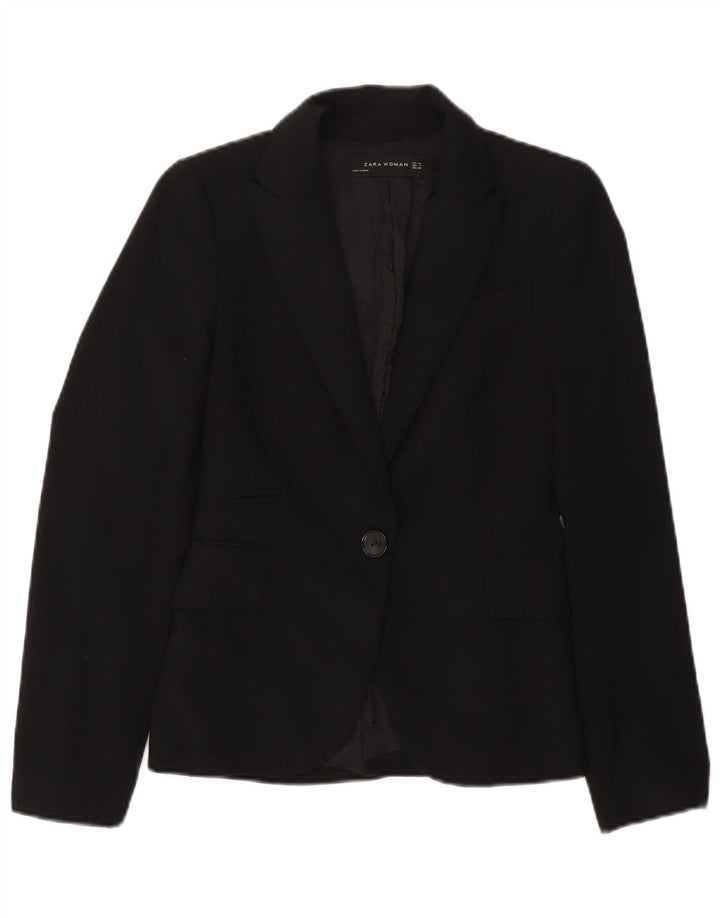 Jachetă pentru femei Zara cu 1 nasture EU 34 2XS Negru