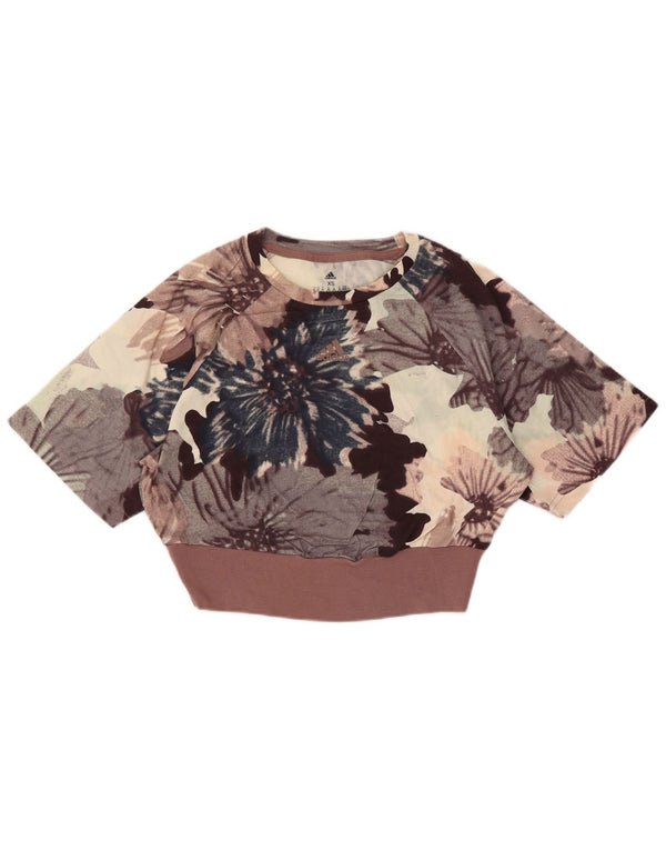 Tricou Adidas Loose Fit Crop Top UK 4/6 XS Multicolor Floral