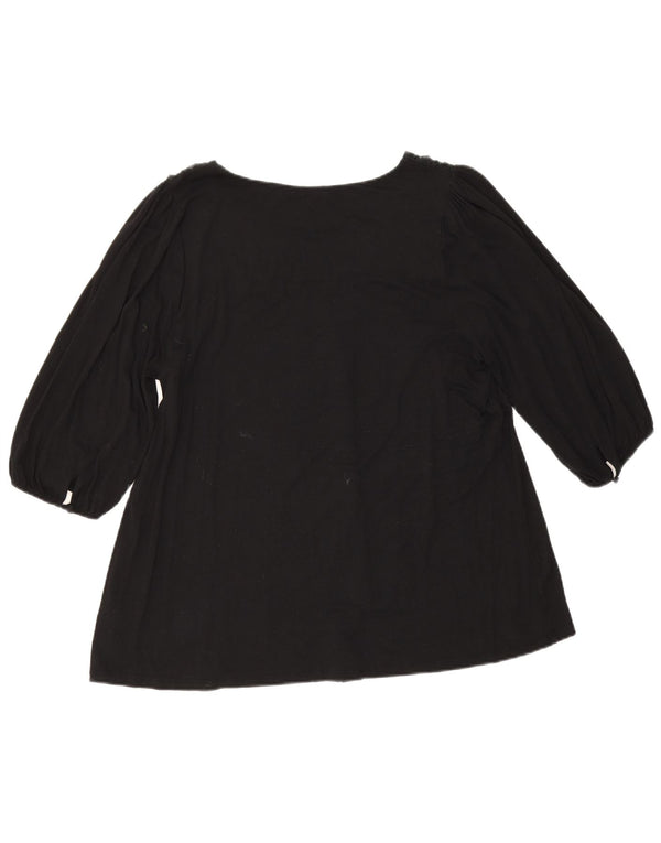 Bluză pentru femei Marks & Spencer, cu mâneci 3/4, UK 20 2XL, viscoză neagră