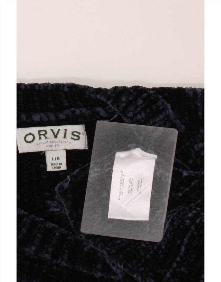 Pulover ORVIS pentru femei cu decolteu triplu UK 16 Poliester mare bleumarin