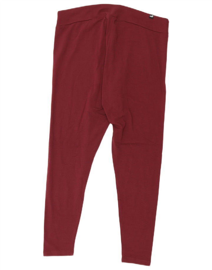Leggings grafic PUMA pentru femei UK 18 XL bumbac burgundă