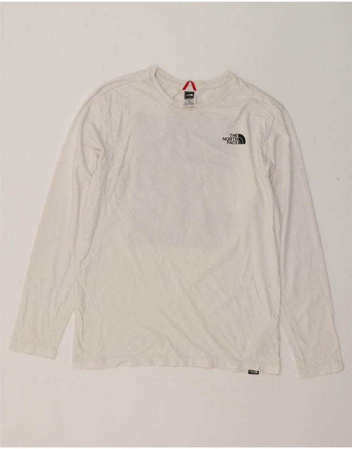 Top grafic pentru bărbați THE NORTH FACE cu mânecă lungă, alb mediu, bumbac