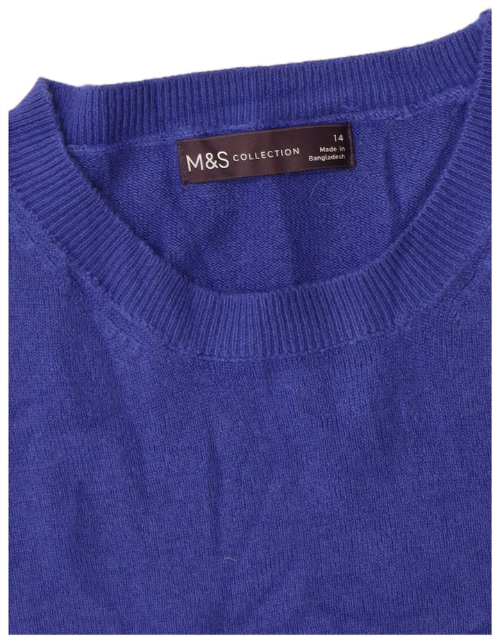Pulover pentru femei Marks & Spencer cu decolteu triplu UK 14 Medium Blue