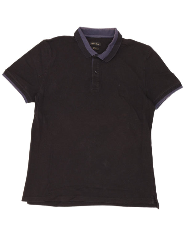 Cămașă polo Massimo Dutti pentru bărbați, XL, negru, în formă casual
