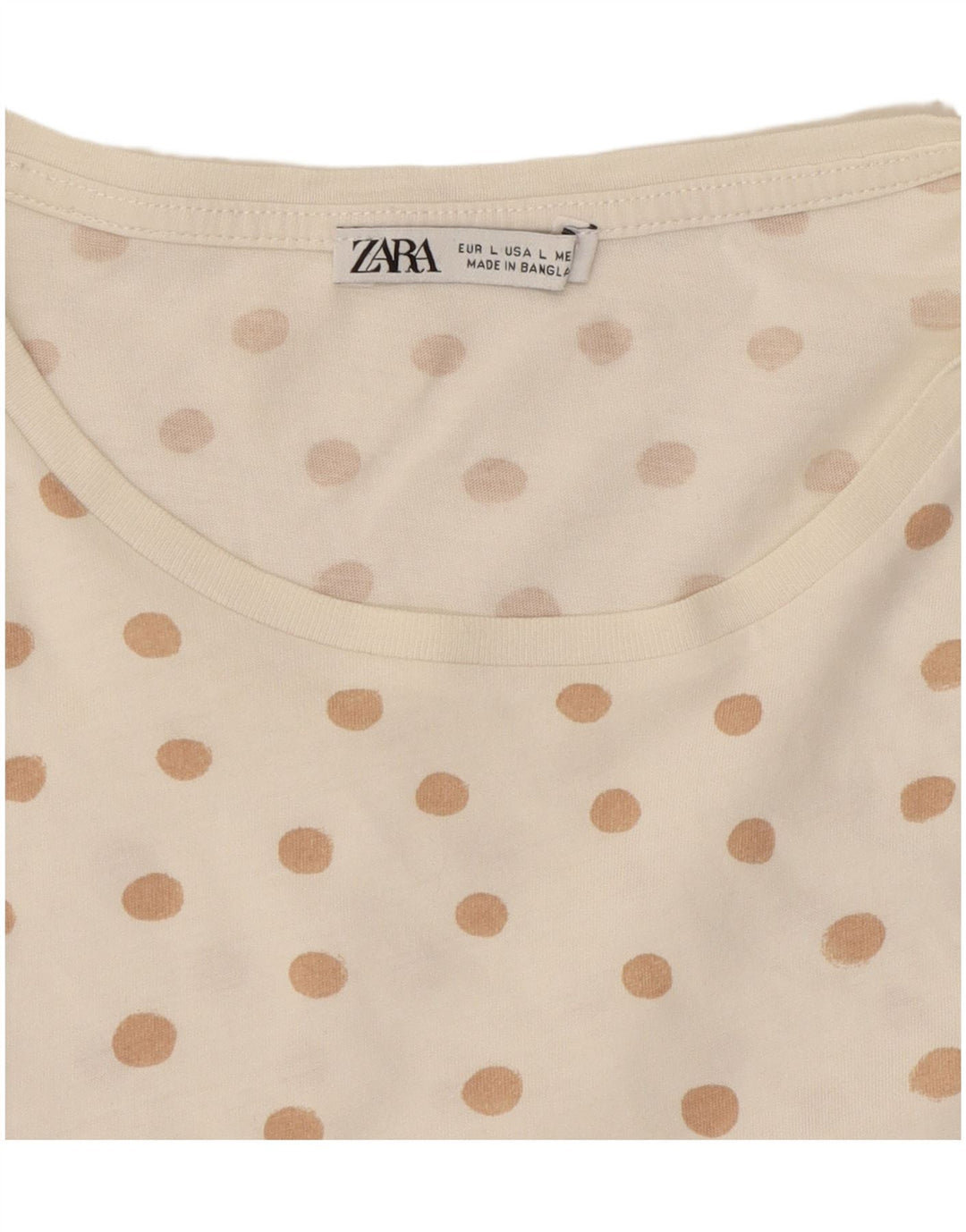 Top tricou pentru femei ZARA UK 16 mare cu buline albe