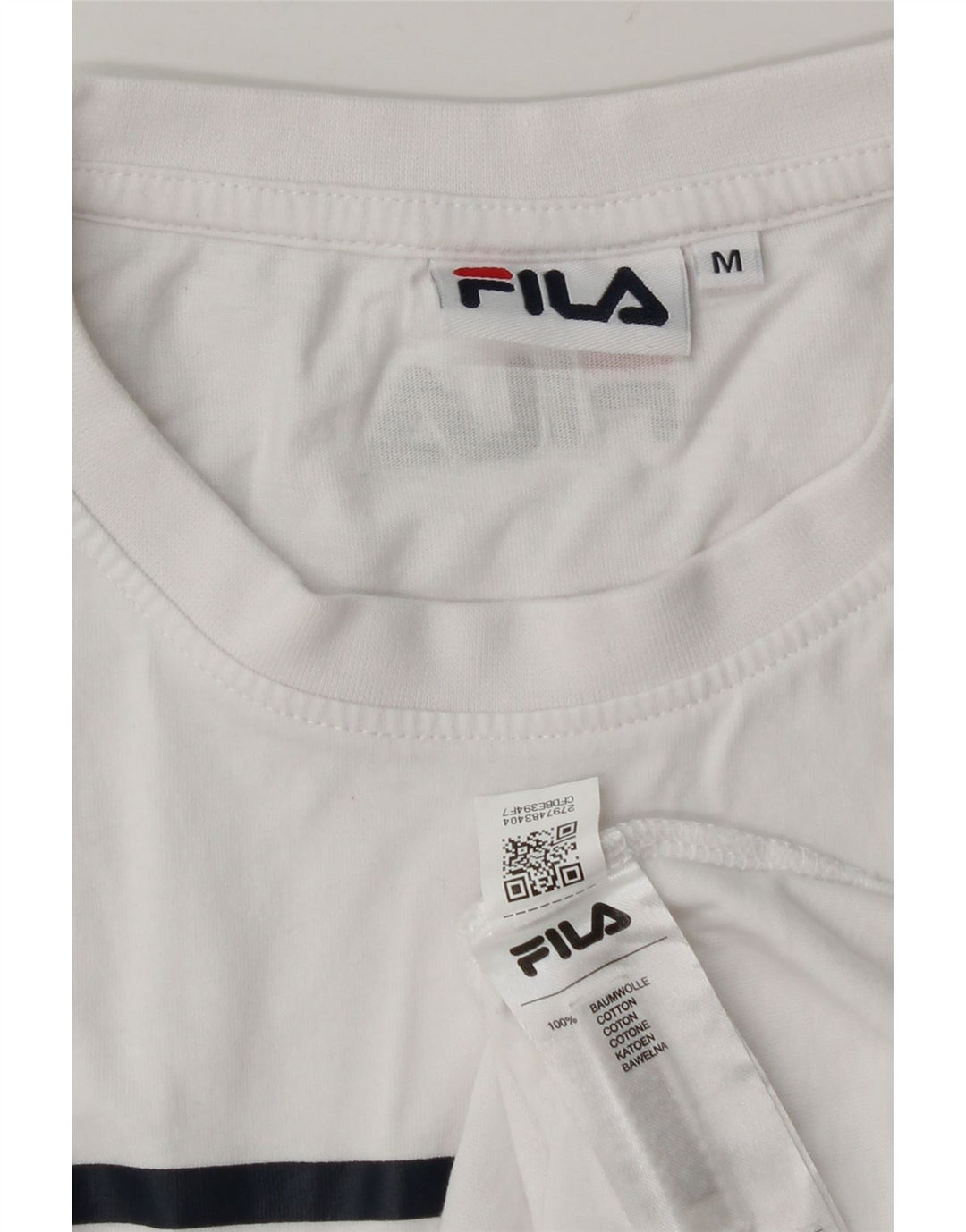 Tricou cu grafic Fila pentru bărbați Top Medium Alb Bumbac