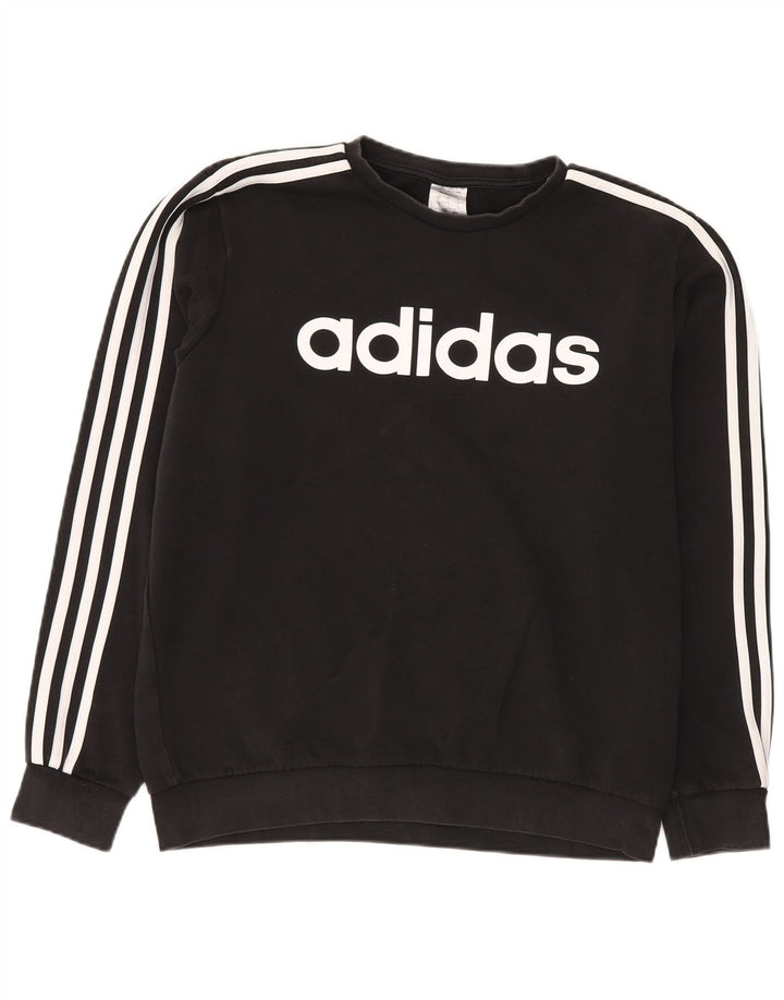 Hanorac grafic pentru bărbați Adidas Jumper mare, negru, bumbac