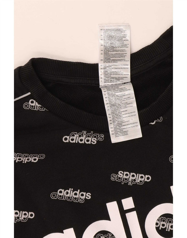 Hanorac grafic pentru bărbați Adidas Jumper mare, negru, bumbac