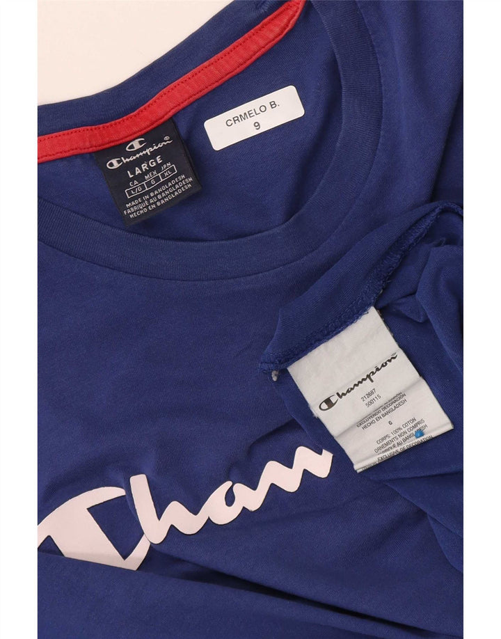Tricou grafic pentru bărbați Champion Top mare din bumbac albastru