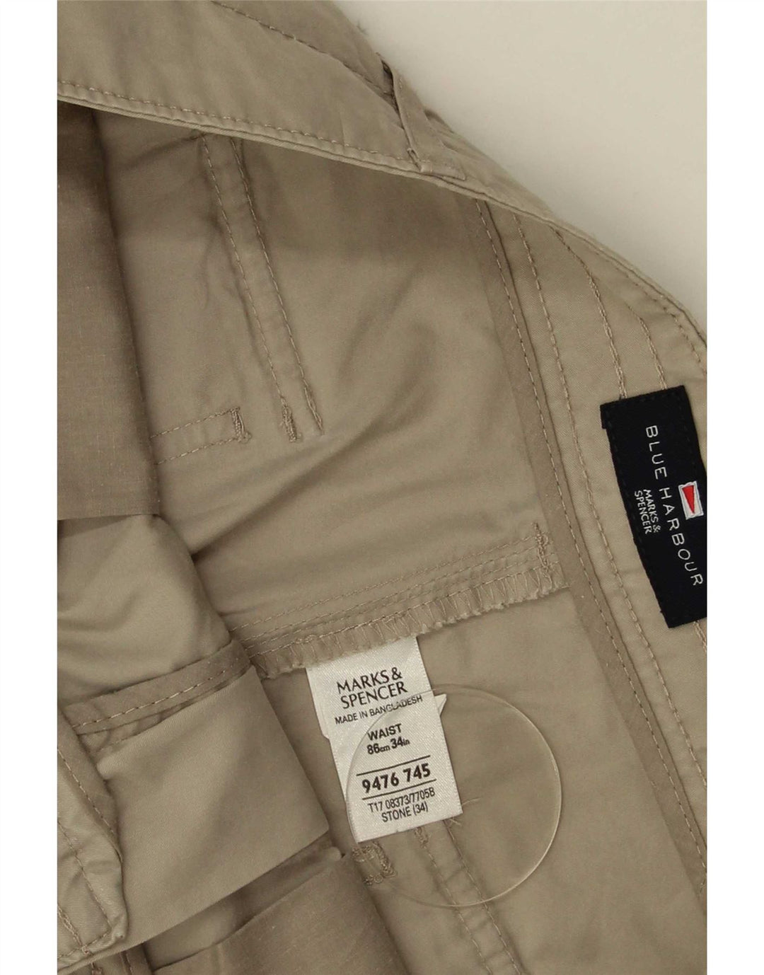 Bermude pentru bărbați Marks & Spencer Blue Harbour W34, bumbac mare, bej