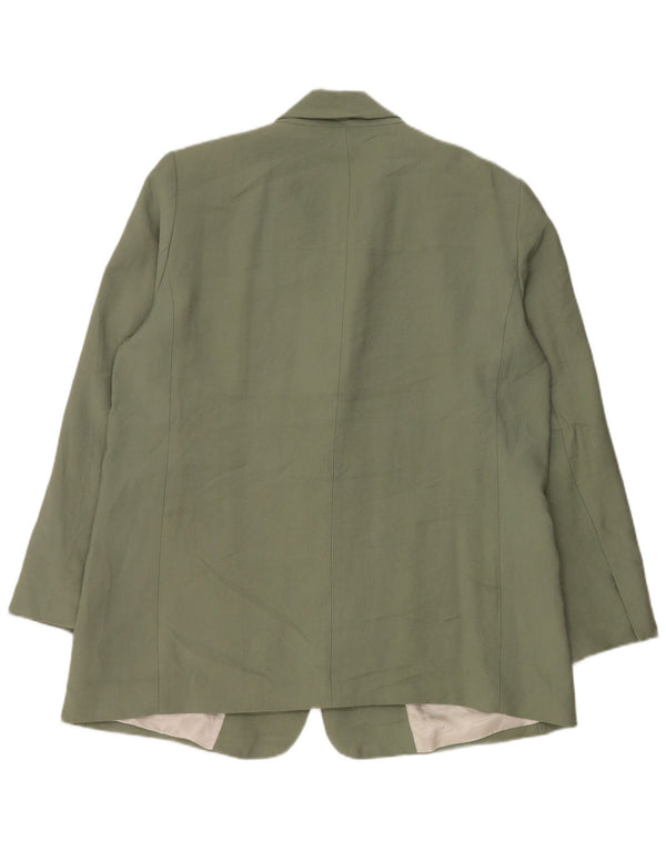 Blazer pentru femei Zara, cu 1 nasture, UK 18 XL, modal verde