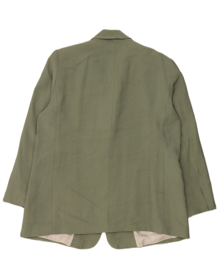 Blazer pentru femei Zara, cu 1 nasture, UK 18 XL, modal verde