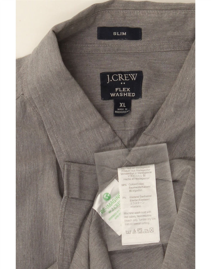Cămașă subțire pentru bărbați J. CREW, bumbac gri XL