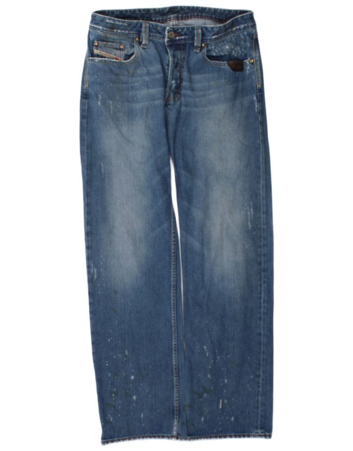 Blugi Distressed drepte pentru bărbați Diesel L34 L34 Bumbac albastru