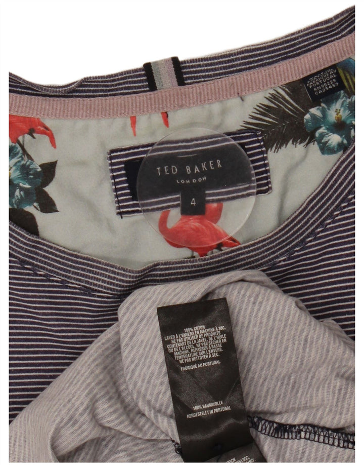 TED BAKER Tricou pentru damă Top Mărimea 4 mare, bleumarin, bumbac cu dungi
