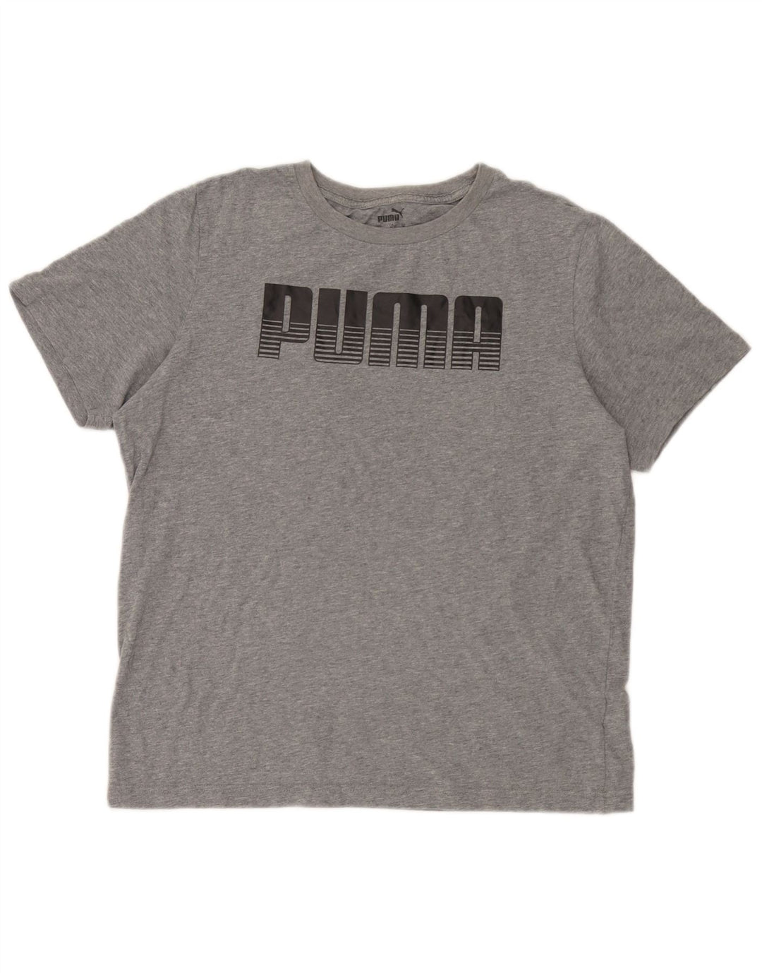 Tricou cu grafic Puma pentru bărbați Top din bumbac cu pete gri mediu