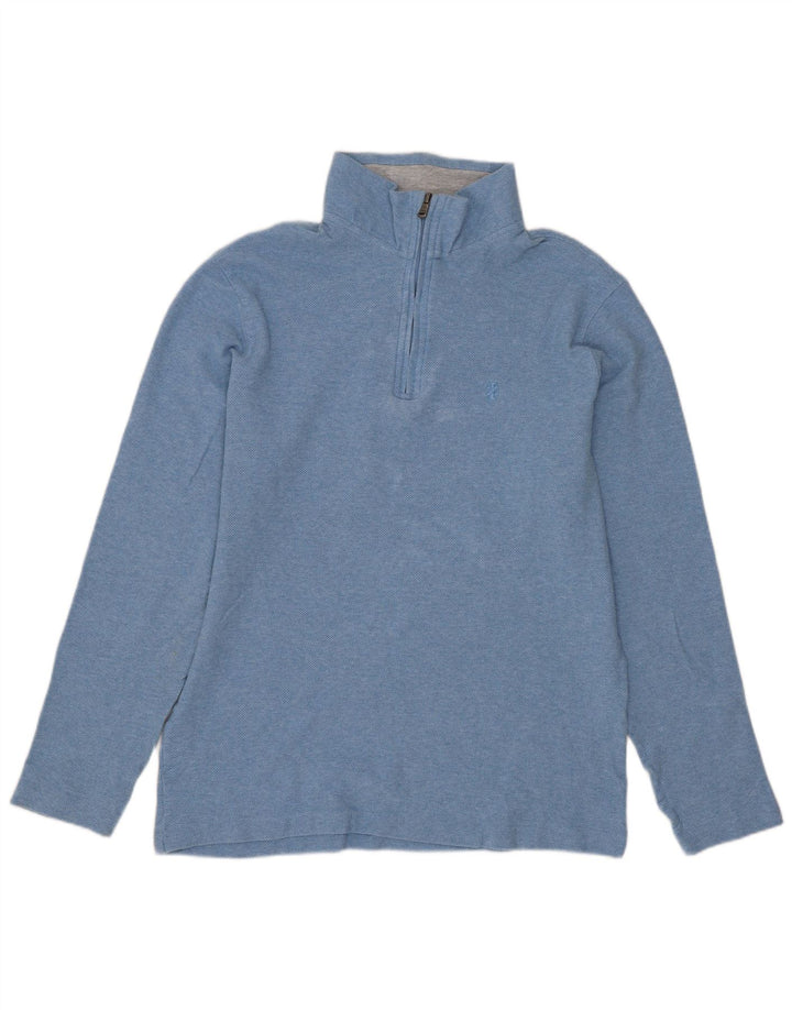 Pulover pentru femei IZOD, cu fermoar, cu gât, UK 14, albastru mediu