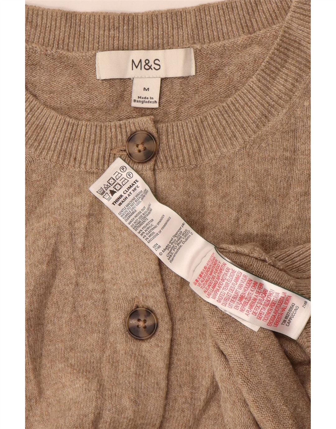 Pulover cardigan supradimensionat pentru femei Marks & Spencer UK 14 Bej mediu