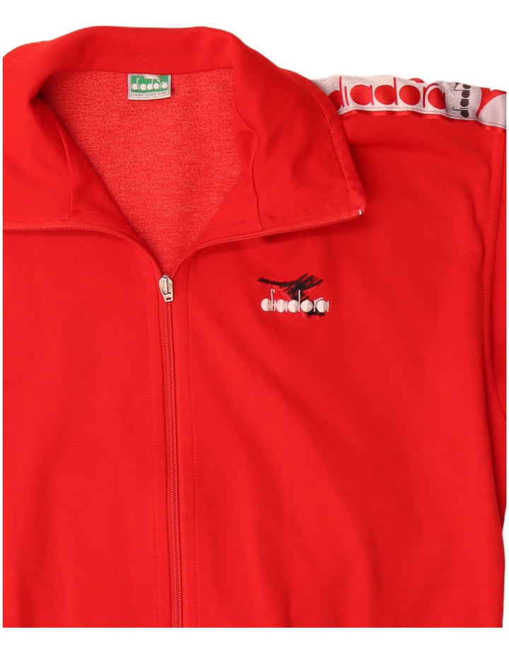 Jachetă de top pentru trening grafic Diadora pentru bărbați, roșu, poliester color bloc