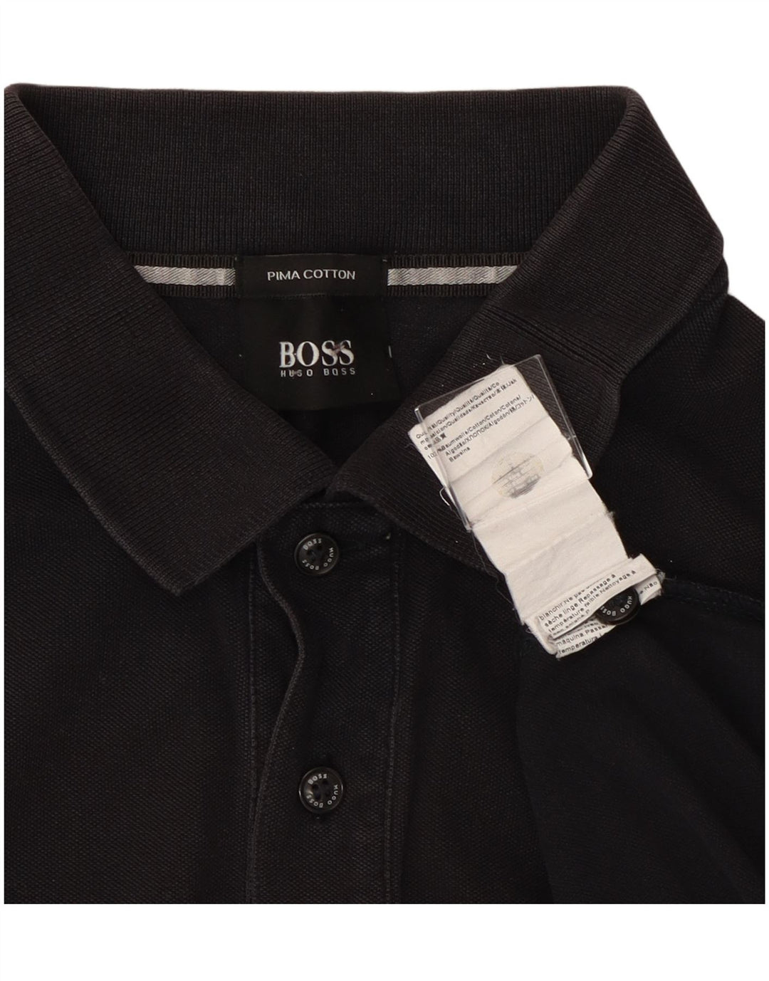 Tricou polo pentru bărbați Hugo Boss, bumbac mediu negru