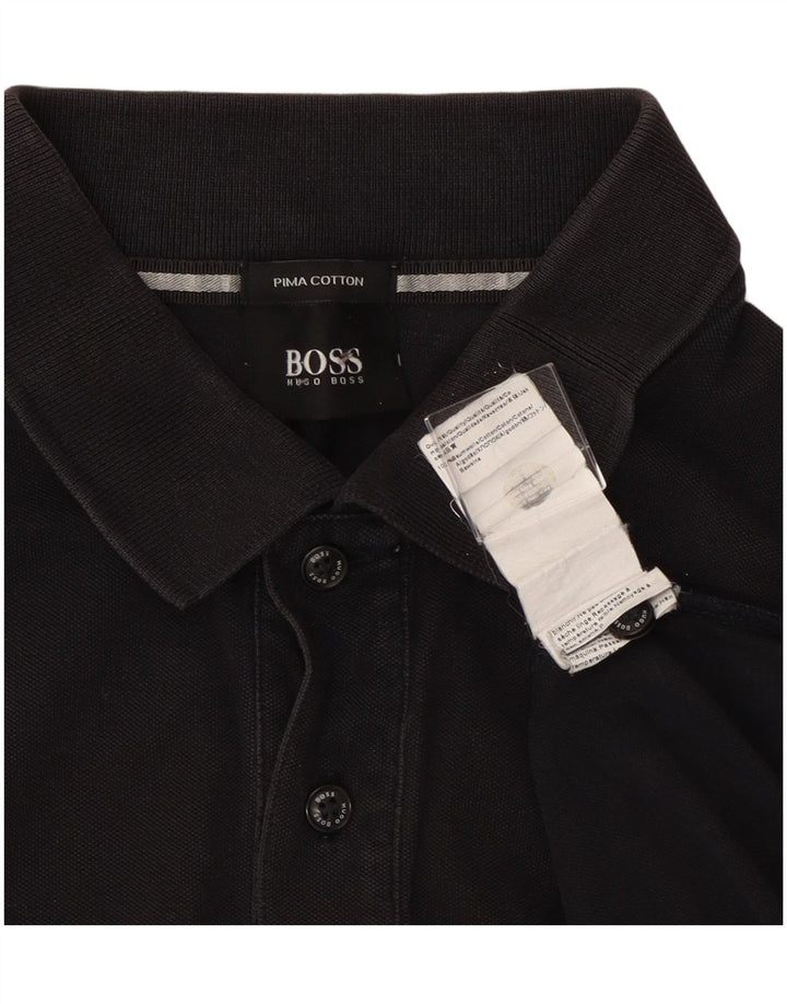 Tricou polo pentru bărbați Hugo Boss, bumbac mediu negru