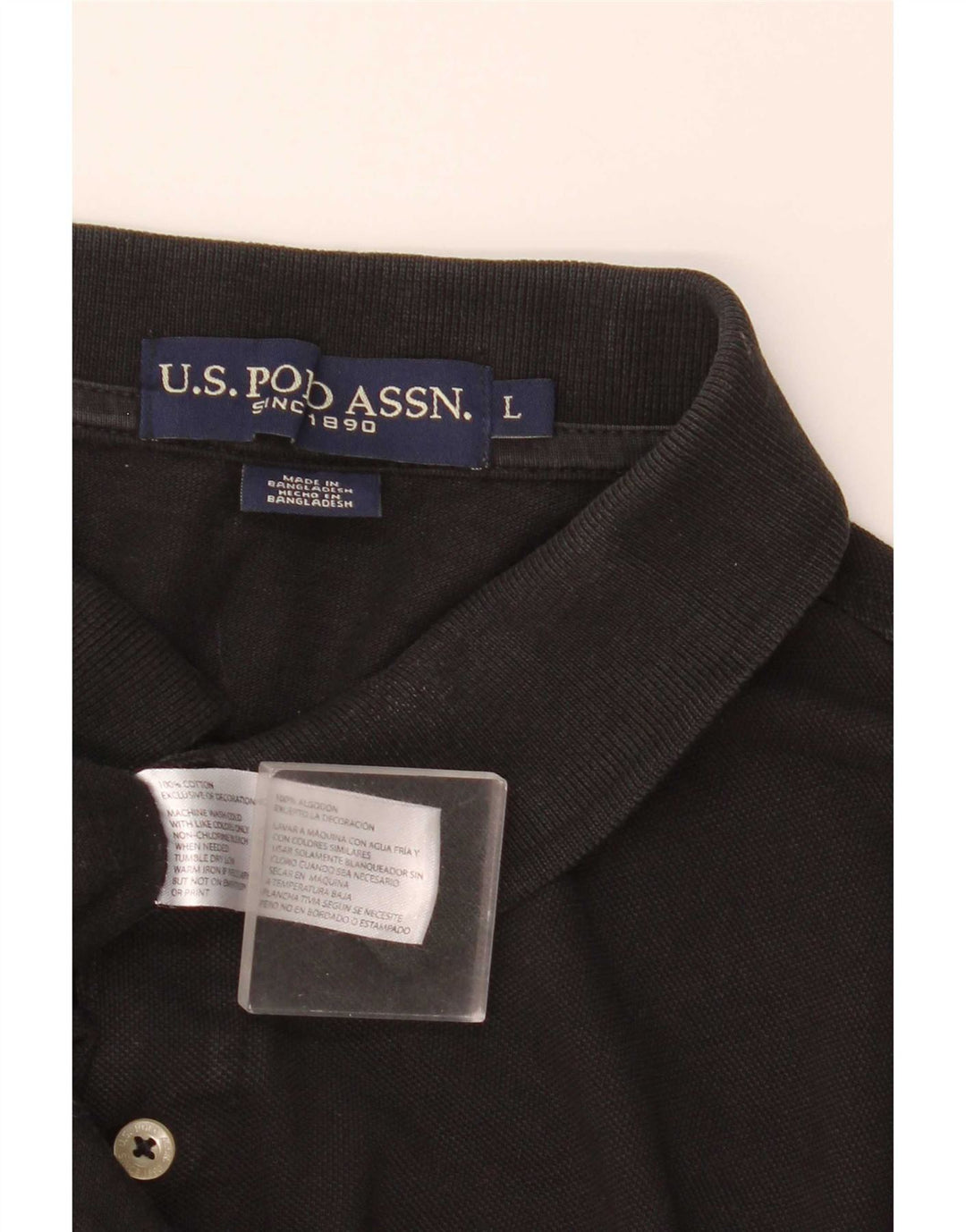 U.S. Polo Assn. Cămașă bărbătească mare, neagră, bumbac