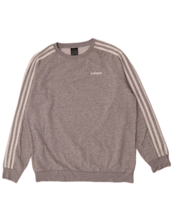 Pulover adidas supradimensionat pentru femei UK 4/6 XS bumbac cu pături gri