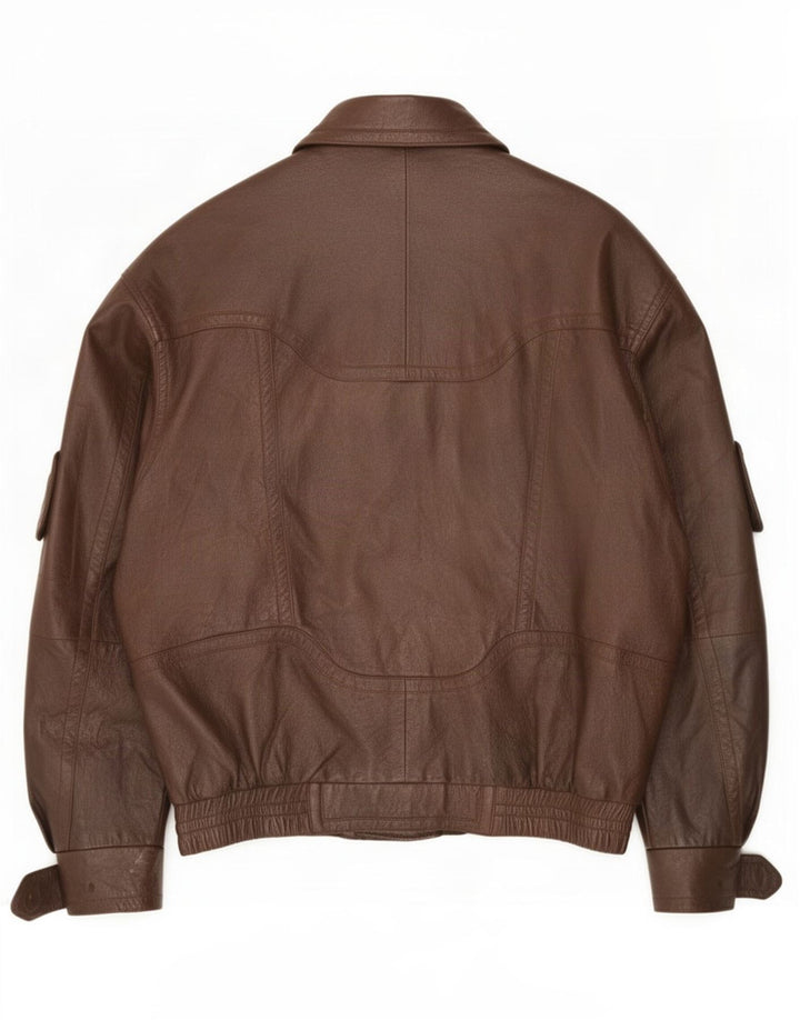 Vintage Mens Leather Jacket UK 36 Small Brown