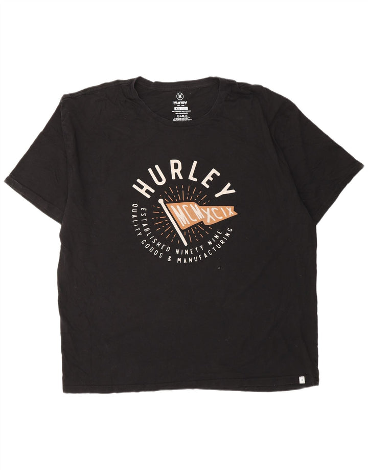 Tricou grafic HURLEY pentru bărbați Top XL bumbac negru