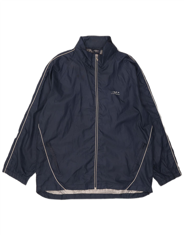 Jachetă de ploaie cu glugă grafică Umbro pentru bărbați UK 40 mare, poliester bleumarin