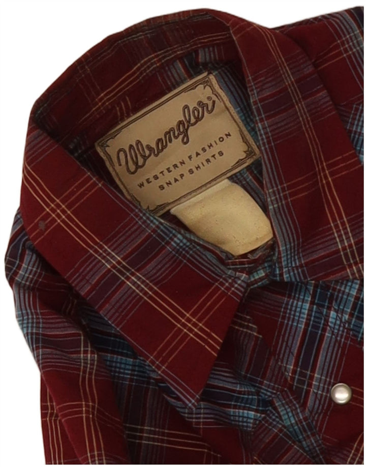 Cămașă occidentală pentru bărbați Wrangler, carouri medii de burgundă
