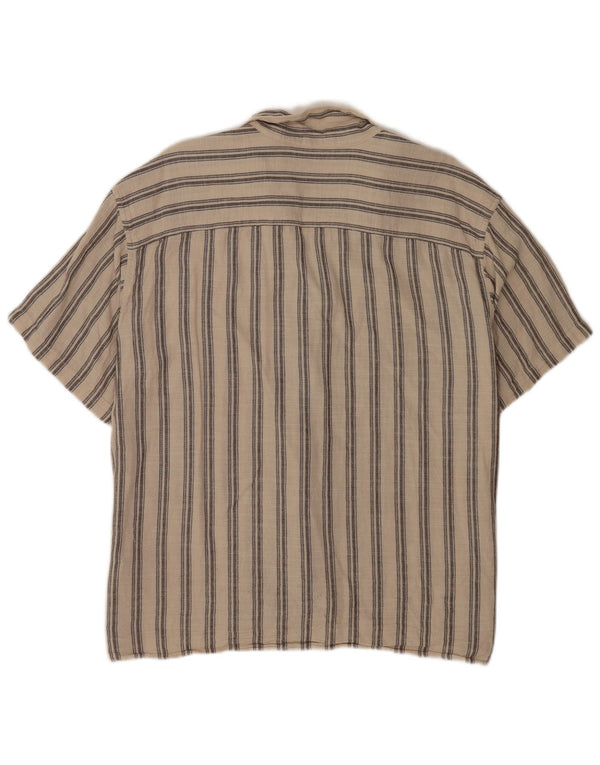 Cămașă Jack & Jones pentru bărbați cu mânecă scurtă XL, bumbac cu dungi bej